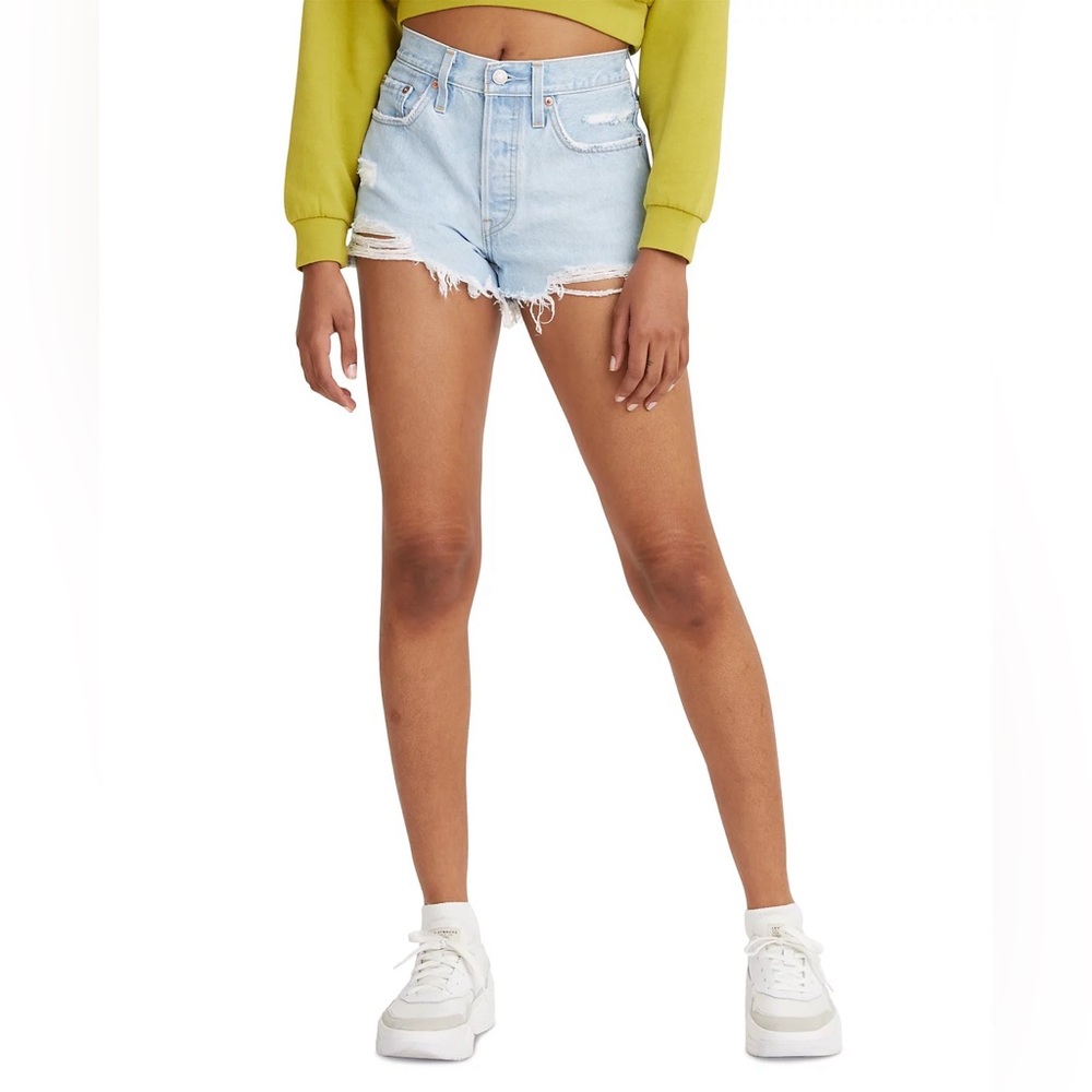 Levi’s 501 Button Fly Cotton High-Rise Denim Shorts in Ojai Top size 26